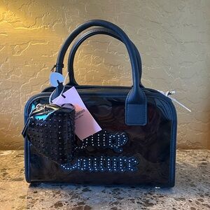 Juicy Couture Exclusive Black & Smoky Quartz Satchel with Coin Purse NWT